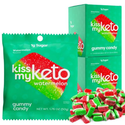 Kiss My Keto Gummies Candy  Low Carb Watermelon Candy Gummy Keto Snack Pack  Healthy Candy Gummys  Vegan Candy Keto Gummy Candy  Keto Candy Gummies 12-pack
