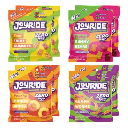 JOYRIDE Sugar-Free Gummies Variety Pack - Keto Candy with ZERO Sugar  Low Net Carbs - Low Calorie Snacks - Vegan Gummy Candy with No Sugar Alcohols 18oz Pack of 8